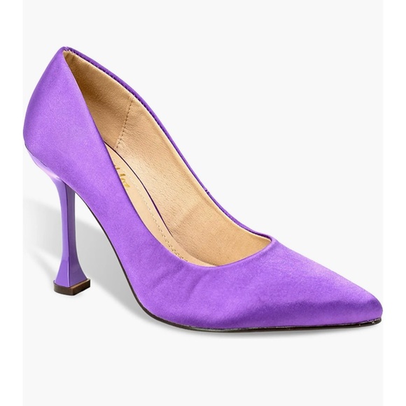 NWT 4” Pointy Toe Satin Purple Pumps 💜 - Picture 1 of 3